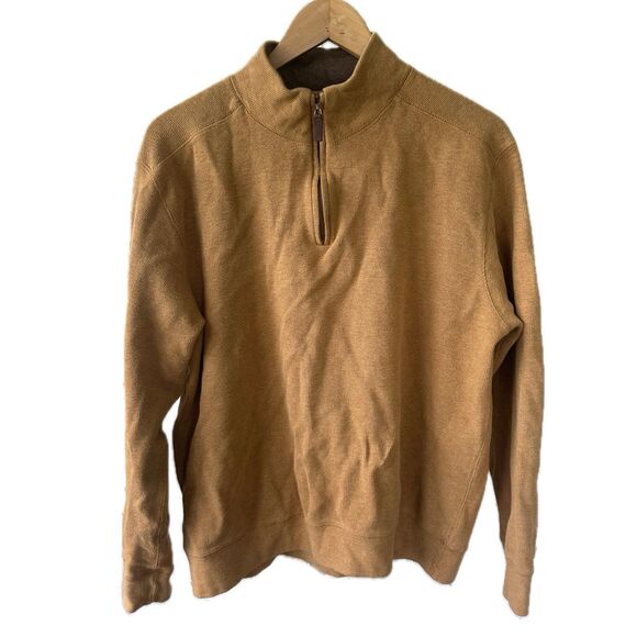 Tasso Elba Men's 100% Cotton Quarter Zip Mock Neck Pullover Knit Sweater XL - Picture 1 of 6